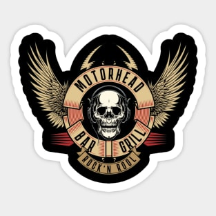 one skull and wings motorhead Sticker